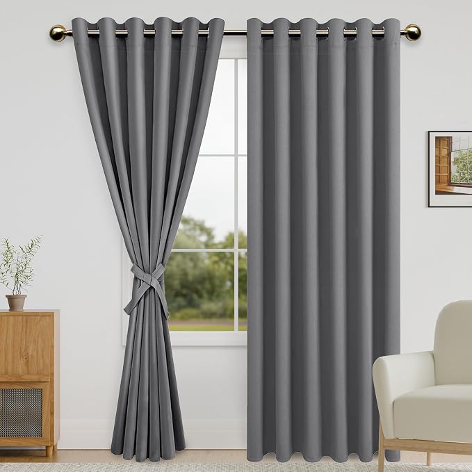 DWCN Grey Blackout Curtains for Bedroom by DWCN