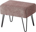 Home Soft Things Jacquard Chenille Ottoman, Babati-Light Brown, Fuzzy Entry Way by HomeSoftThings