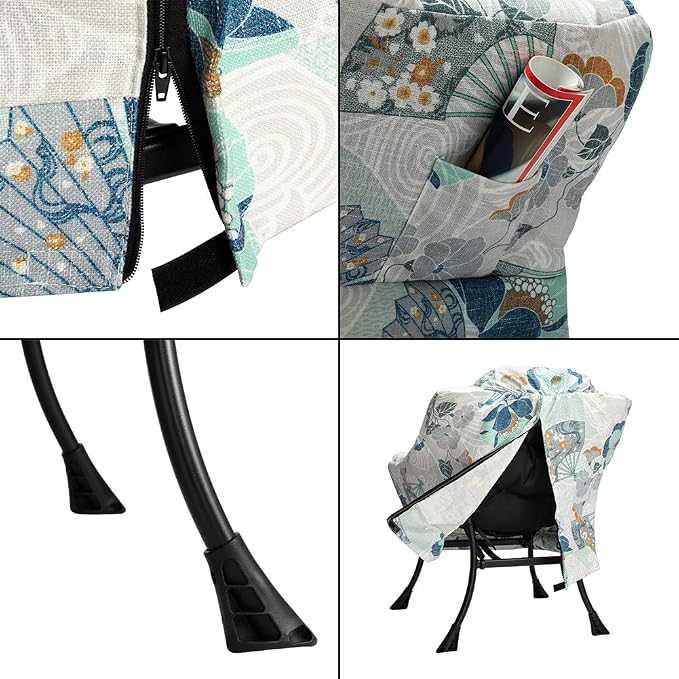 HollyHOME Lazy Chair with Armrest and Side Pocket, Comfy Accent Lounge Chair - Image 5