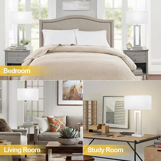 Seealle 22" Tall Bedroom Lamps for Living Room - Image 5