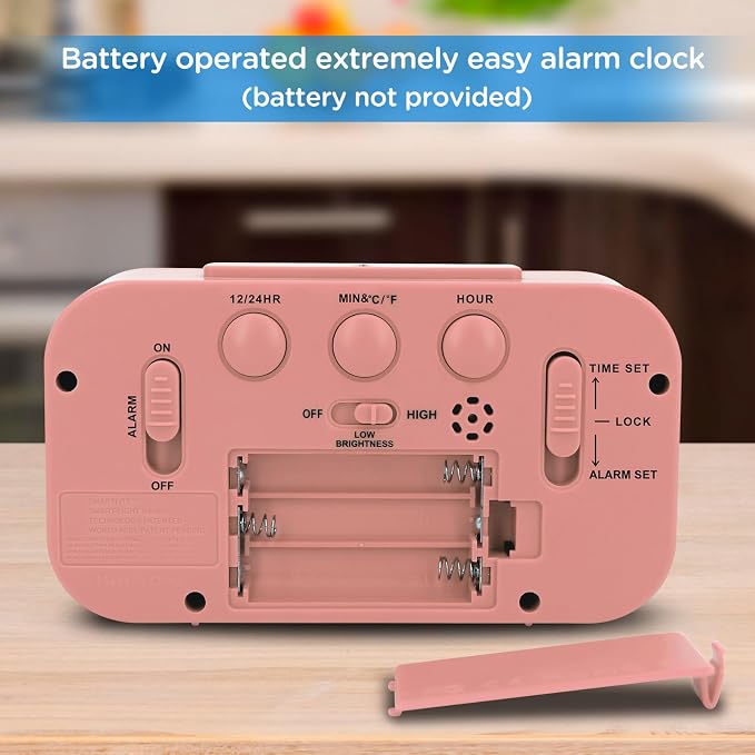 Peakeep Night Light Digital Alarm Clock Battery Operated Indoor Temperature | - Image 6