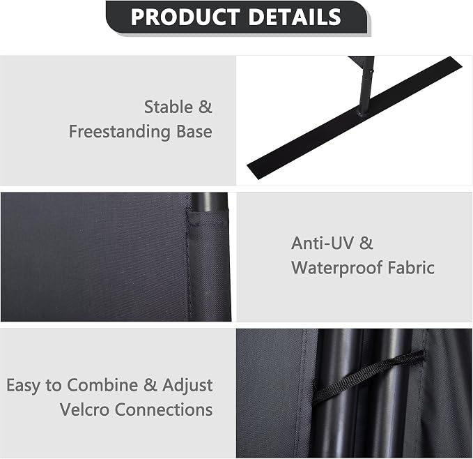 Room Divider Panel 6Ft Privacy Screen Wall Dividers, Portable Room Partition - Image 6