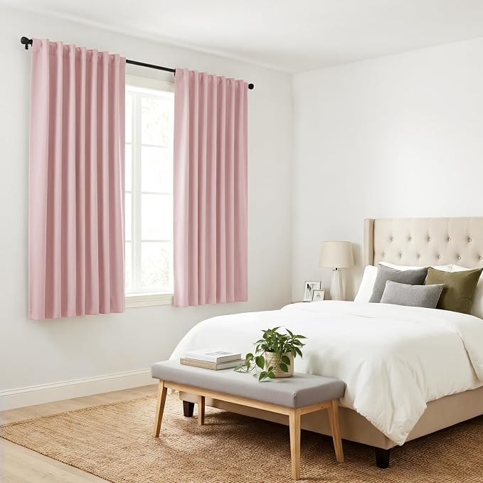 PONY DANCE Blush Pink Blackout Curtains - Image 8