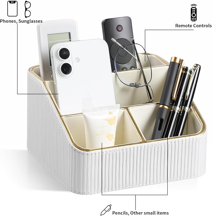 Small Remote Control Holder Bedside Nightstand Organizer Desk Caddy | 4 - Image 4