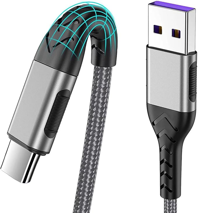 Durcord USB C Charger Cable, Upgarded 2Pack 1ft Fast ChargingUSB Type C Charging Cord Cable, Type C Charger Nylon Braided USB Cable Compatible with iPhone 15 Pro/Plus/Max/Android/Phone/Pad-Silver