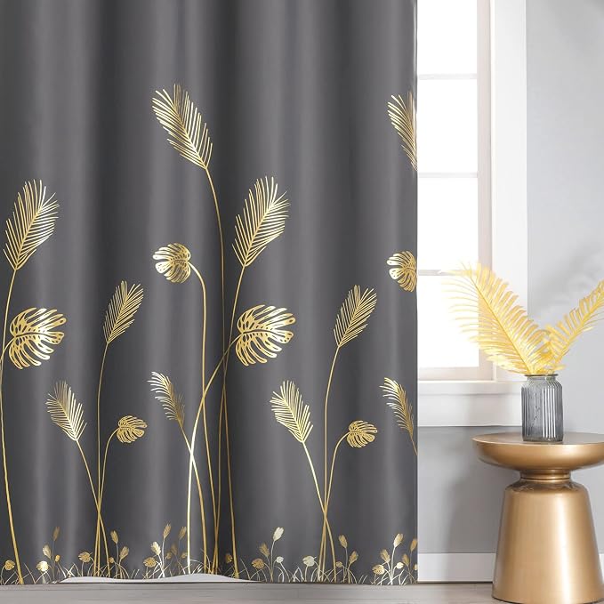 Dark Grey Blackout Curtains 96 inches Long 2 Panels - Image 2