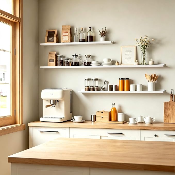 White Floating Shelves for Wall Decor, 52 in Shelf - Image 5