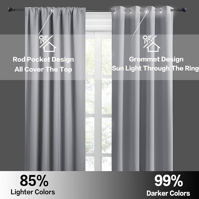 RYB HOME Short Blackout Curtains - Image 4