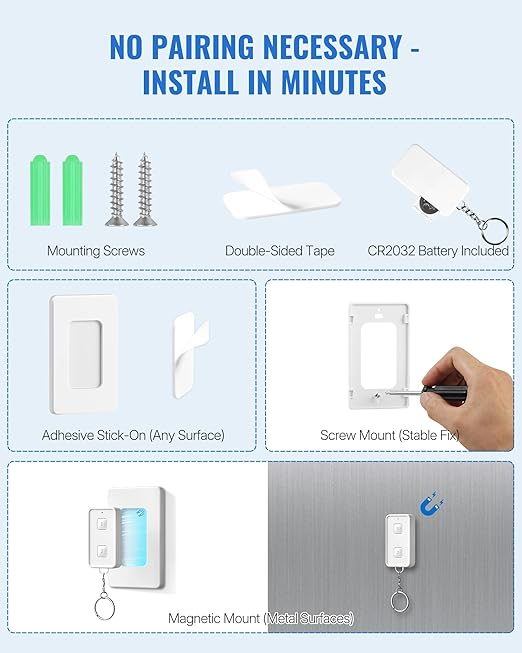 Remote Control Outlet, WILAWELS Wireless Light Switch, Expandable Remote Outlet Switch for Light, Lamps, Appliance, 100ft RF Range, FCC Listed (1 Controller + 2 Outlets) W14RC1206