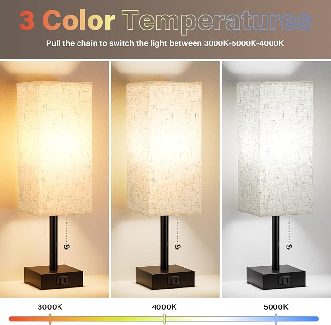 Bedside Lamp for Bedroom Set of 2 - Image 2