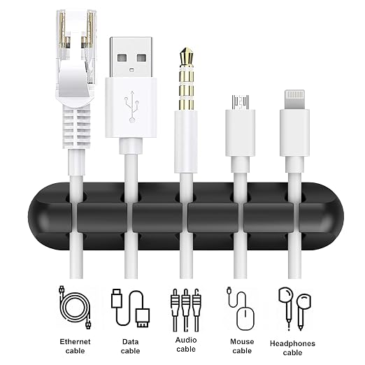 Cord Organizer for Desk, Cable Organizer Cable Clips Holder Black - Image 3