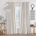 MIULEE 100% Blackout Curtains Linen Curtains & Drapes W52xL108 Inch, Full Black by MIULEE