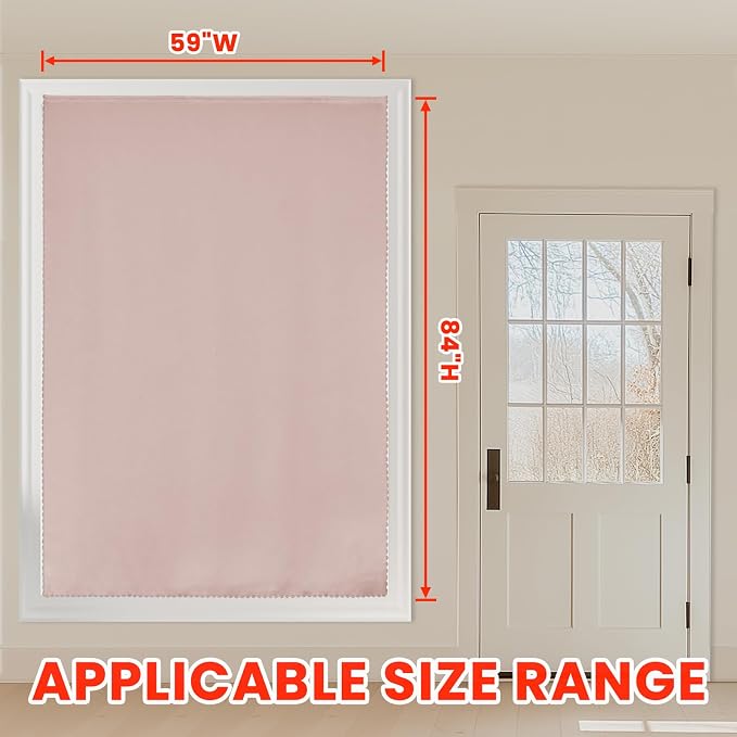 AJAZZ 100% Blackout Shades Window Cover Self Adhesive Curtains Sticky Curtain - Image 5