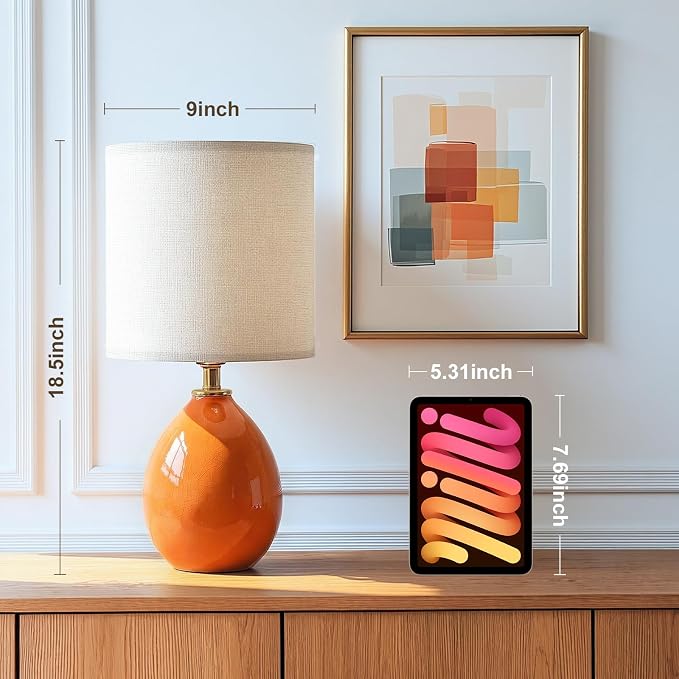 18.5" Table Lamp Set of 2 for Living Room Bedroom, Bedside Lamps for Night - Image 5