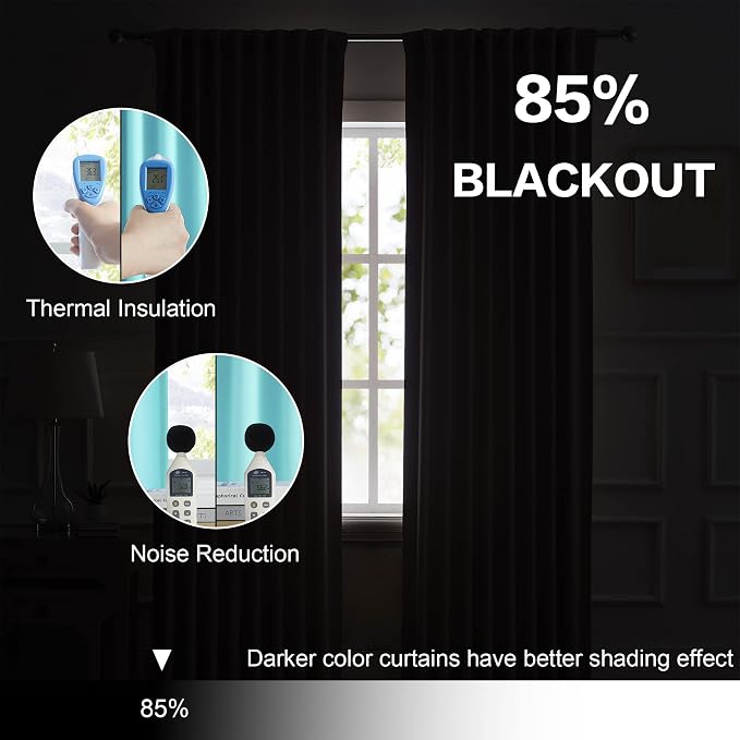 Aqua Color Kids Curtains 90 Inches Long Room Darkening Curtain Draperies-Rod - Image 6