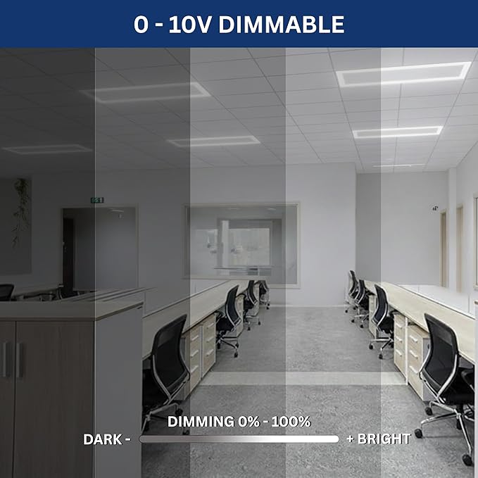 Nothing BUT LEDs 2x4 FT Edge-Lit Frame LED Flat Panel Light, 5CCT Selectable 3000K-6500K & 40W/50W/60W, 7500LM, 0-10V Dimmable, Drop Ceiling Lights Grid Fixture, ETL & DLC Listed, 100-277V, 4 Pack