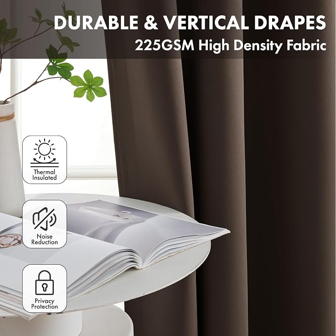 Chocolate Brown Blackout Curtains - Image 4