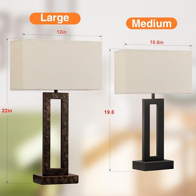 Seealle 22" Tall Living Room Lamps - Image 2