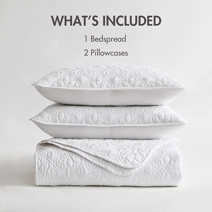 Madison Park Twin Quilt Bedding Set, Cottage-Inspired Damask, Classic Stitch - Image 6