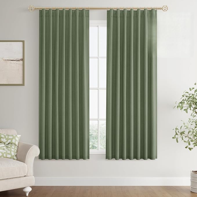 Joywell 100% Blackout Linen Curtains 63 Inch by Joywell