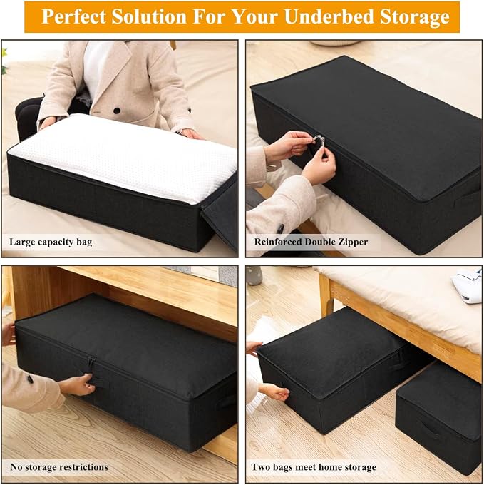 punemi 6.7 in Sturdy Under Bed Clothes Storage Container, - Image 9