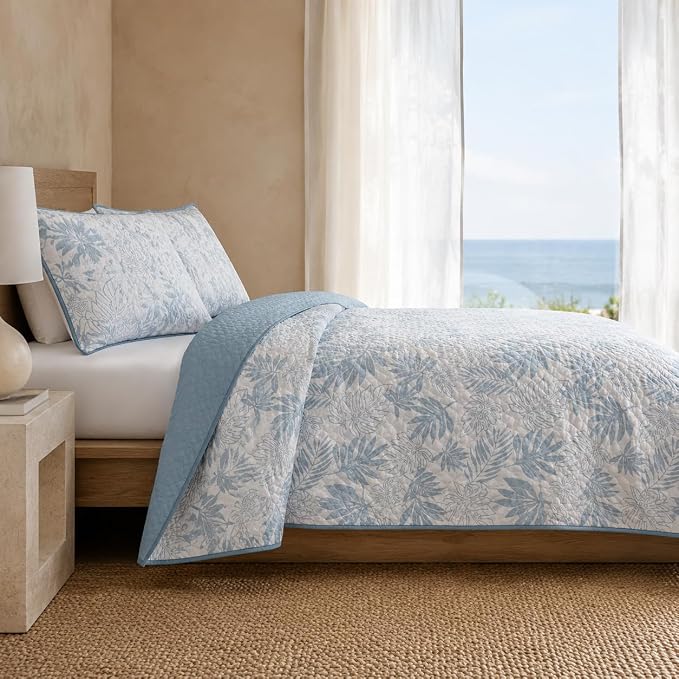 Twin/Twin XL Quilt Set-2 Pieces Soft Bedding Floral Reversible Coverlet | All - Image 9