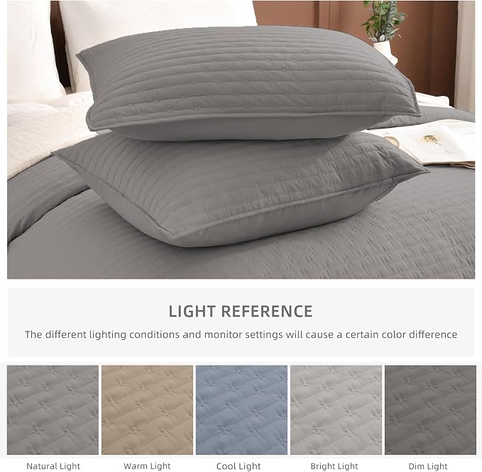 Lady Ann Gray Oversized King Bedspread 128x120 - Image 9