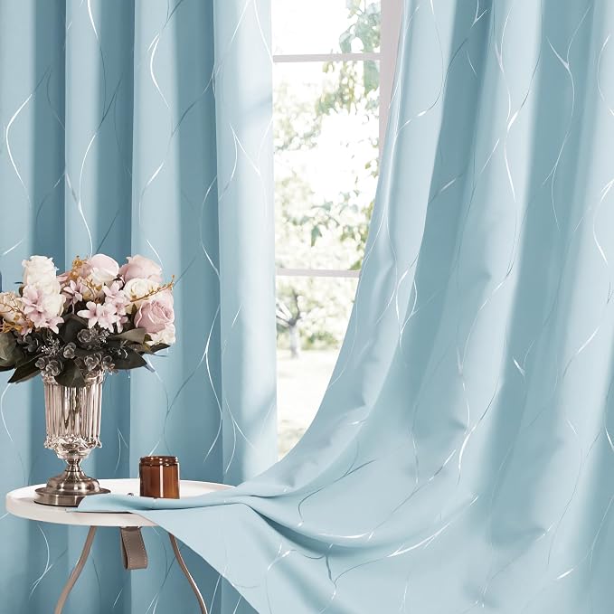 Deconovo Curtains for Living Room, Pattern Blackout Curtains 108 Inch Long | - Image 7