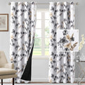 H.VERSAILTEX 100% Blackout Curtains 84 inch Length 2 Panels Set Cattleya Floral by HVERSAILTEX