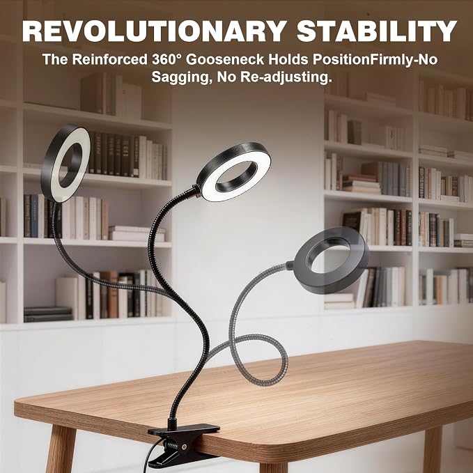 LED Desk Lamp with Clamp, Clip on Book Light - Image 6
