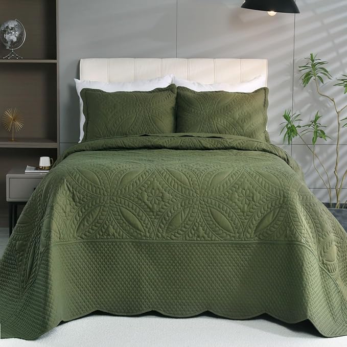 Cmfshape Oversize King Bedspread 128"x120", 3 Piece California King Quilt - Image 2