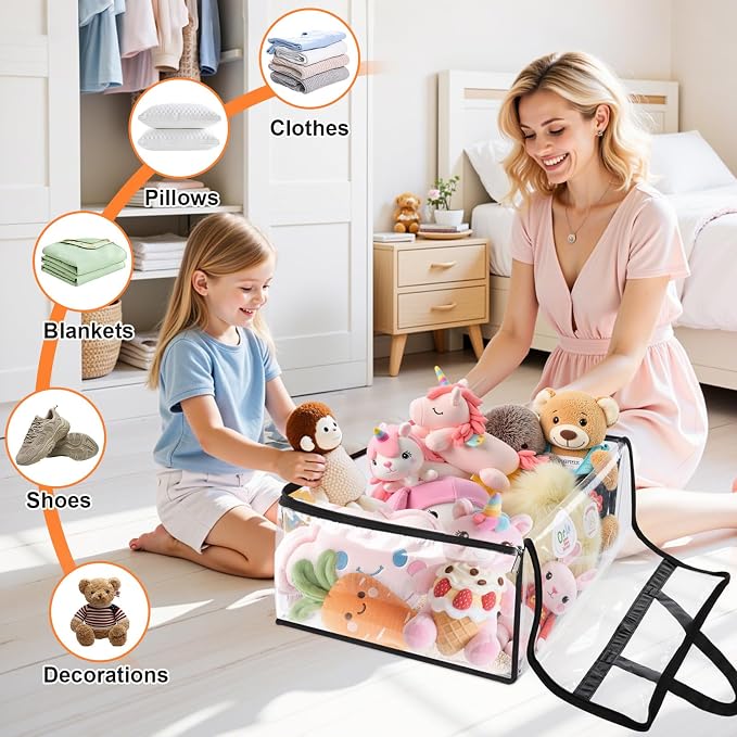SpaceTrove Clear Storage Bags, foldable waterproof moving bags store comforters - Image 5