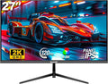 Gawfolk Gaming Monitor 27 inch QHD IPS, PC Screen 120Hz 2K (2560×1440P), Ultra-Thin Zero Frame Computer Display for Home Office Business, DP, HDMI, Wall-Mounted