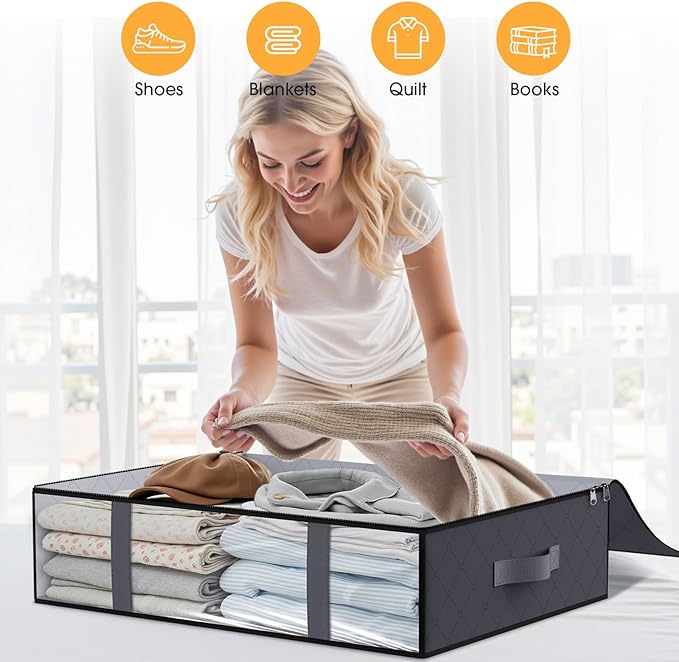 StorageRight Under Bed Storage Bags, 3 Pack, Comforters, Blankets and Seasonal - Image 5