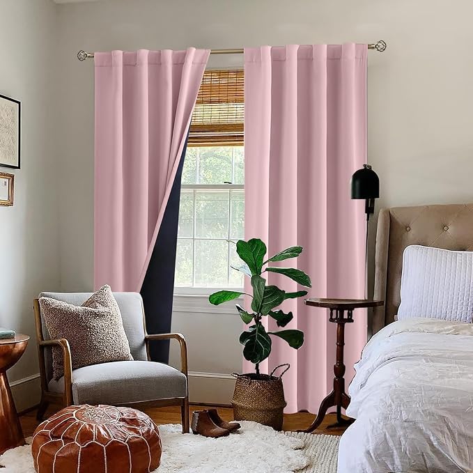 BGment Pink 100% Blackout Curtains - Image 9