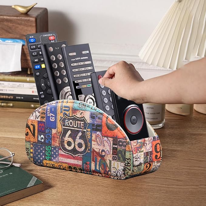 TV Remote Control Holder with 5 Compartments, Remote Caddy/Tray - Image 6