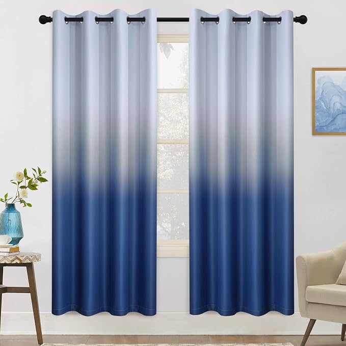 COSVIYA Grommet Ombre Room Darkening Curtains 72 inch Length 2 Panels, Gradient by COSVIYA