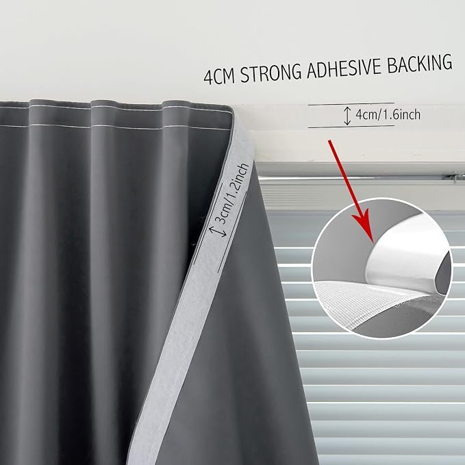 Stick On Blackout Curtains No Drill Required Self Adhesive Window Coverings - Image 7
