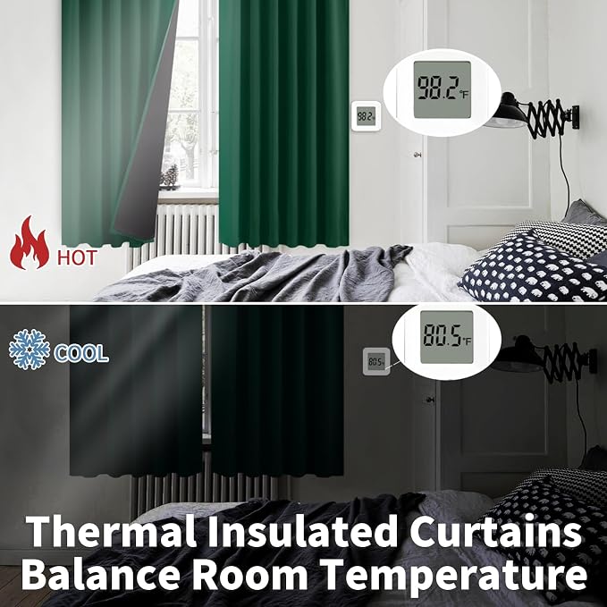 BGment 100% Thermal Insulated Blackout Curtains 63 Inches Long - Image 6