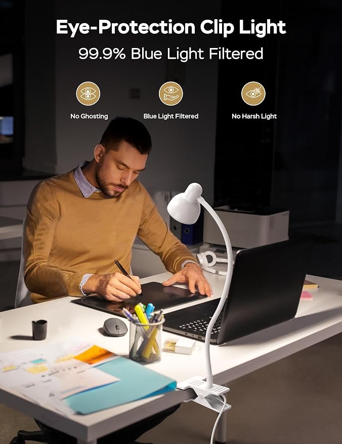 LiFMIRA Clip on Lamp USB Reading Light, Desk Lamp - Image 3