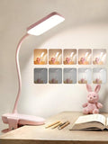 Pink Desk Lamp Cute Clip on Lamp, 45 Modes Dimmable+450 Lumen Clip on Light | by Unknown