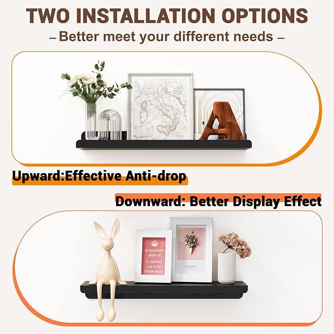 Qukaka Floating Shelves for Wall Decor, Living Room, Bathroom Decor, Nail - Image 6