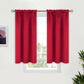 BGment Red Blackout Kitchen Curtains 45 Inches Length by BGment