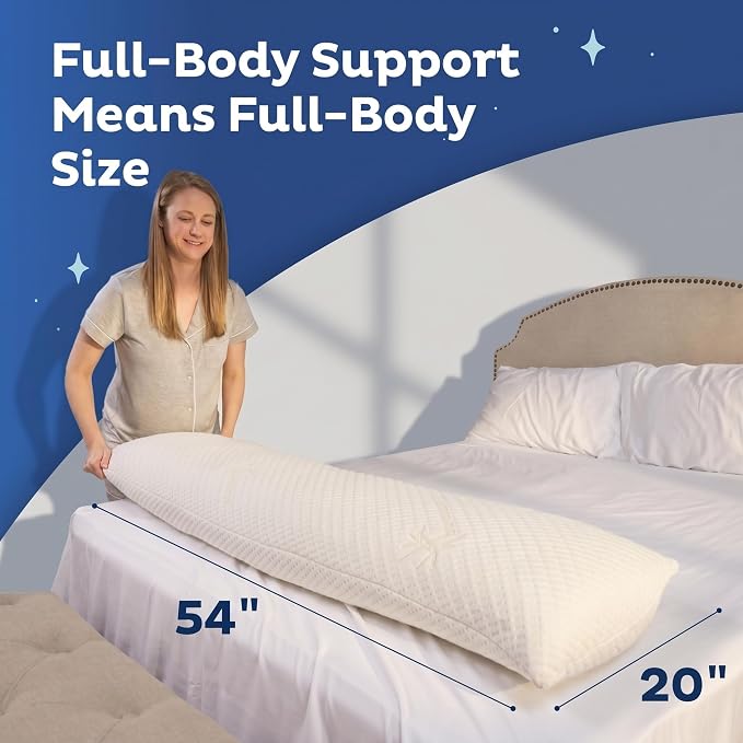 Body Pillow for Adults, Cozy Comfort Down Alternative Pregnancy Pillows - Image 6