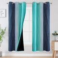 Navy Blue and Teal Gradient Blackout Curtains by ESTELARTEXTILER