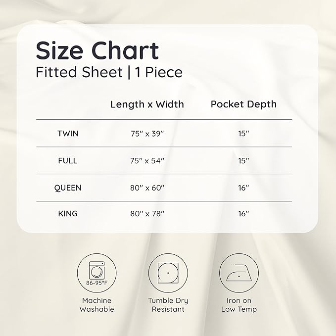 Bambaw 100% Viscose Derived from Bamboo Full Fitted Sheet, Cooling Fitted Sheet Full Size, Navy Blue Fitted Sheet Only, 15’’ Deep Full Bed Fitted Sheet Only, Full Mattress Fitted Sheet (Navy Blue)
