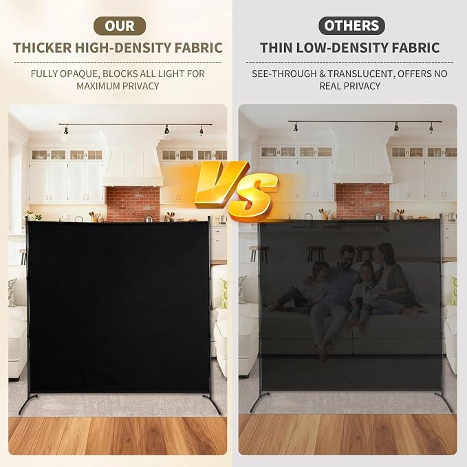 Extra-Wide Single Room Divider, Portable Privacy Screen - Image 4