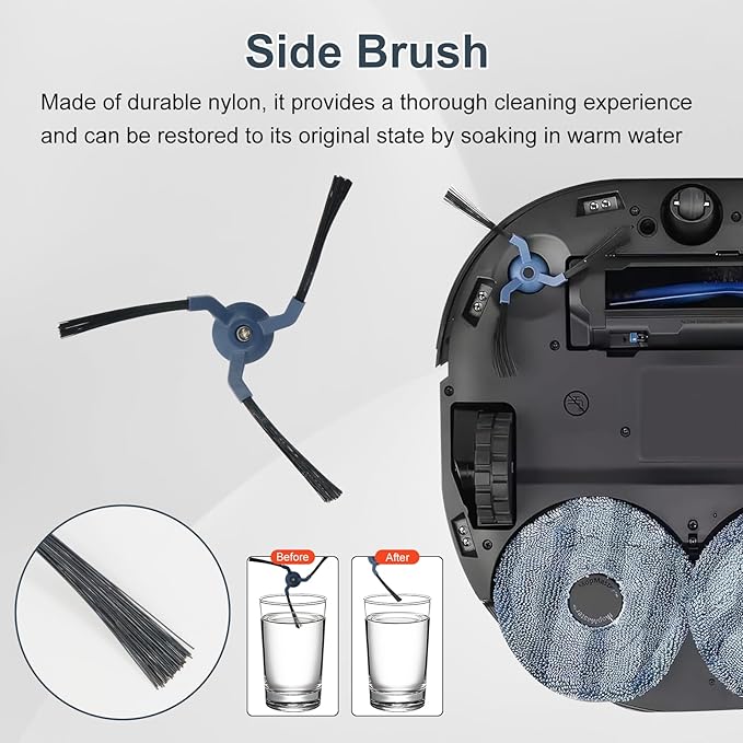 Asrhine 22 Pack Accessories for Eufy X10 Pro Omni Robot Vacuum Cleaner Replacement Parts, 2 Mainbrush 4 Sidebrush 6 Dust Bag 4 Filter 4 Mop Pads 1 Cleaning Brush 1 Screwdriver