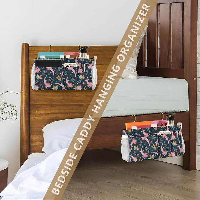 Axolotls tag8 Bedside Caddy Storage Bag Bedside Organizer - Image 7