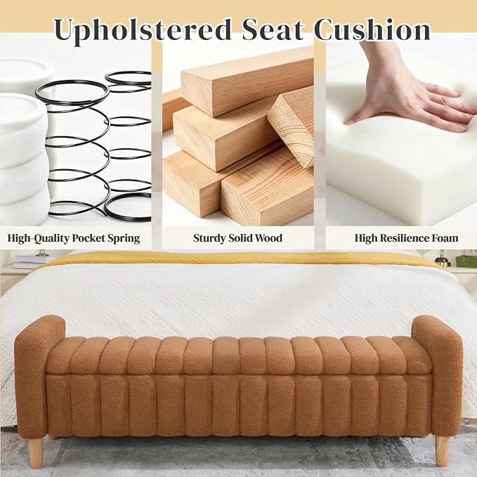 Aoiy & Wifon 63.4" W Large Storage Ottoman Bench, King Size End of Bed Storage - Image 5